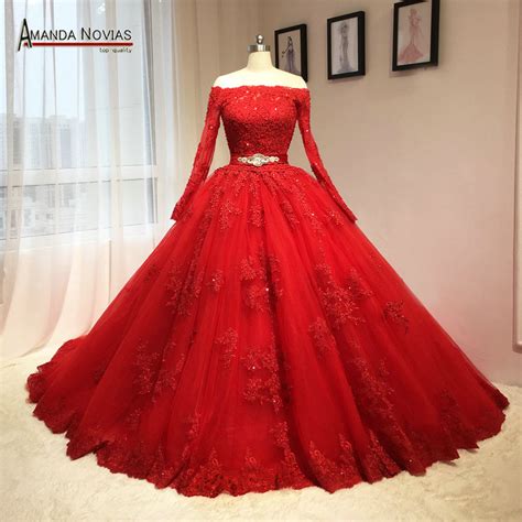 Buy ball gown dress patterns and get the best deals at the lowest prices on ebay! 2016 Newest Red Wedding Dress Puffy Ball Gown Long Sleeves ...