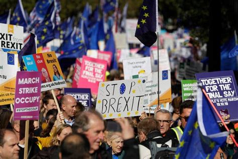 Anti Brexit Protesters Descend On London As Parliament Debates The New York Times