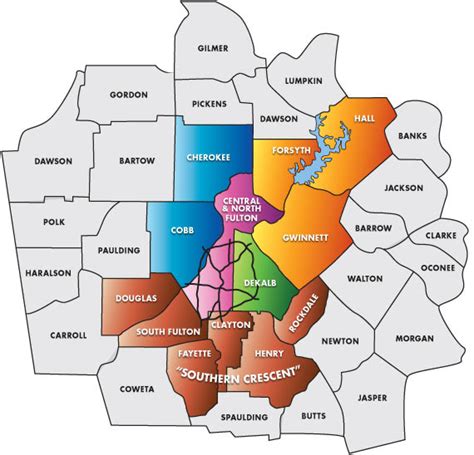 Atlanta Map By County Cities And Towns Map