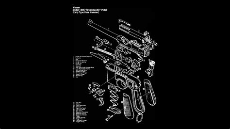 Gun Exploded View Diagram Mauser Mauser C96 Pistol Blueprints Wallpaper