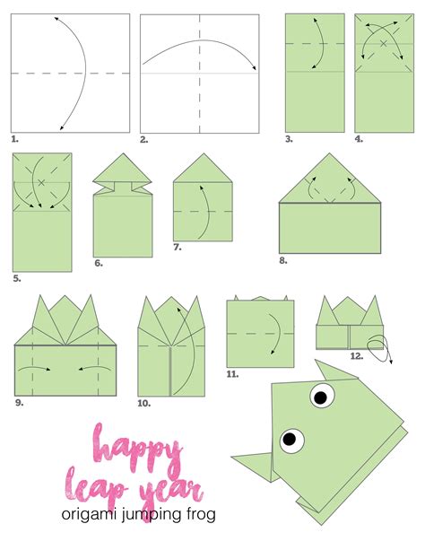 Easy Origami Jumping Frog For Leap Year Frog Crafts Frog Drawing