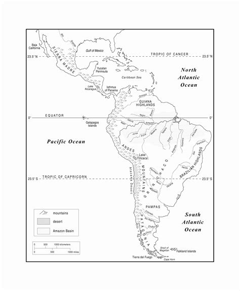 Blank Map Of Latin America Physical Features