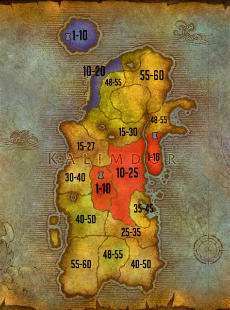 Zones De Wow Classic Niveaux Et Feuilles De Route World Of Warcraft