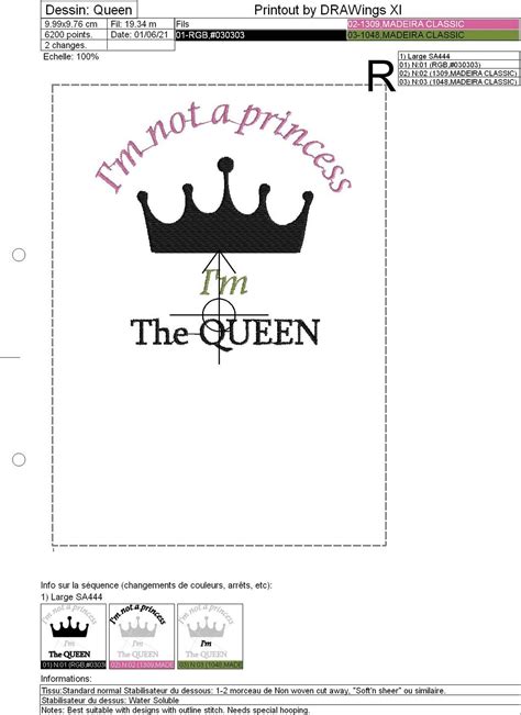 Im Not A Princess Im The Queen Embroidery Etsy