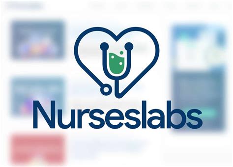 The Logo For Nurse S Labs Is Shown In Blue And Green Colors With An Image Of A Stethoscope On It