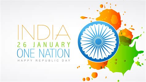 Indian Flag Colors With Ashoka Chakra In White Background Hd Republic