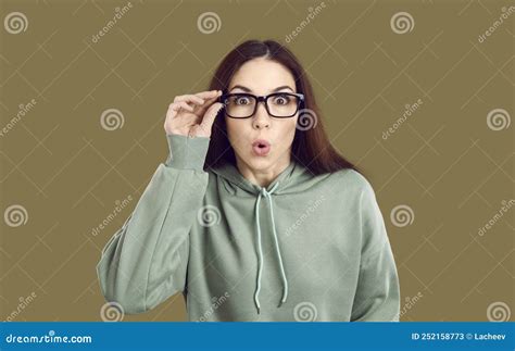stunned woman take off glasses shocked by deal stock image image of offer gesture 252158773