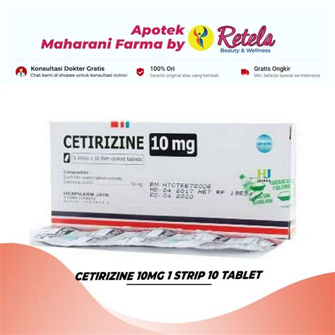 Jual Cetirizine Mg Strip Tablet Rinitis Shopee Indonesia