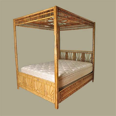 Queen Canopy Bamboo Bed Frame Ebth