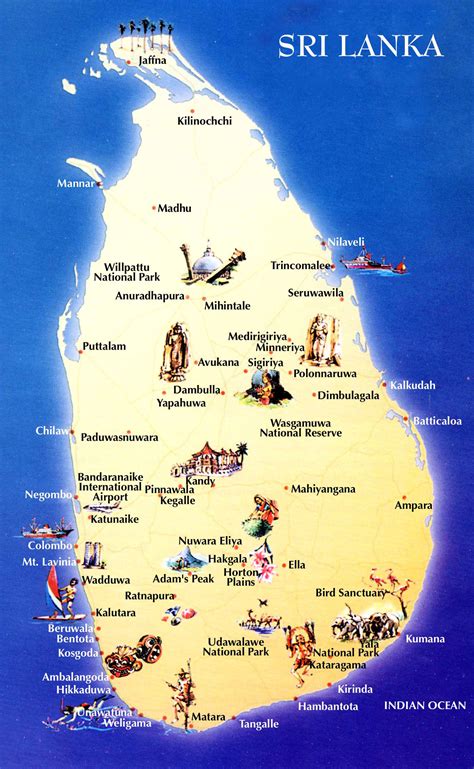 Large Detailed Travel Map Of Sri Lanka Sri Lanka Asia Mapsland
