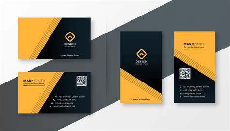 Free Vector Yellow And Black Simple Business Card Design Template