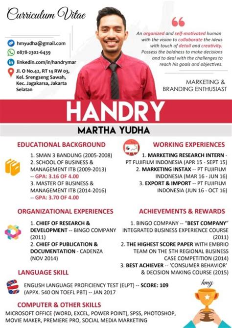 Desain yang kreatif, akan menarik mata hrd untuk melihat. 40+ Contoh Cv Lamaran Kerja Menarik PNG - Garut Flash