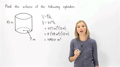 Radius × radius × height × pi. Volume of a Cylinder | MathHelp.com - YouTube