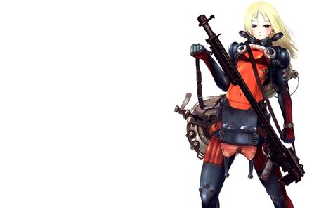 Online Crop Yellow Haired Female Anime Character Carrying Sword In