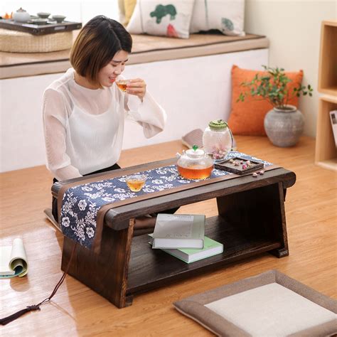 Chabudai Japanese Antique Tea Table Folding Legs Asian