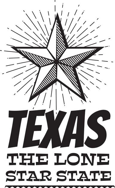 O desenho do estado da estrela solitária do texas Vetor Premium