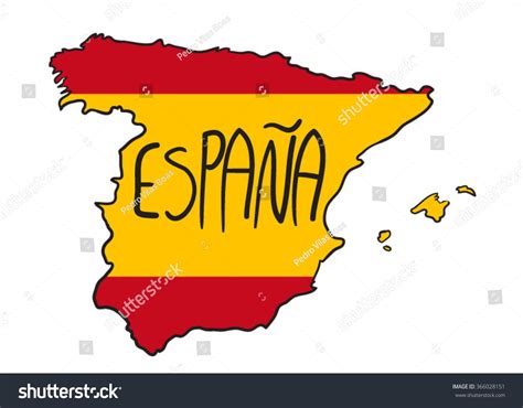 Vektor Stok Cartoon Spain Map Tanpa Royalti 366028151 Shutterstock