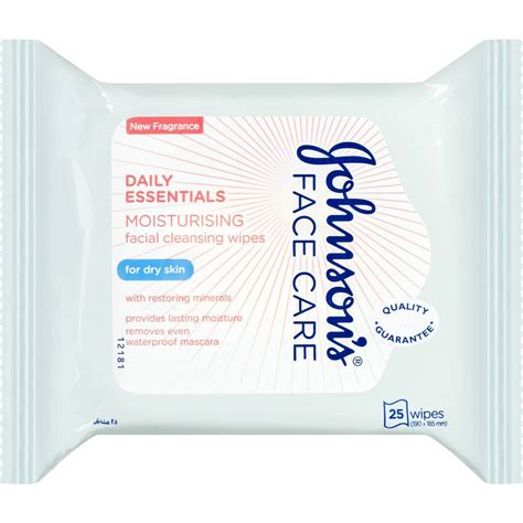 Johnson S Face Care Daily Essentials Moisturising Dry Skin Wipes Pack Woolworths