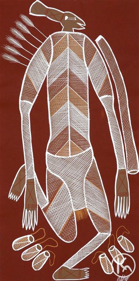Mimi Yidaki Spirit By Edward Blitner 33cm X 70cm Sold Aboriginal