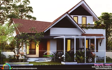 1800 Square Feet 3 Bedroom Sloped Roof Home Kerala House Design