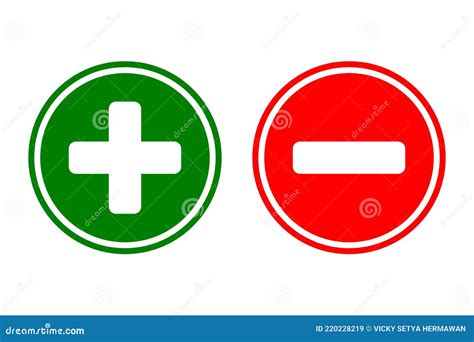 Plus And Minus Sign Icon Green Plus And Red Minus Symbol Stock Vector
