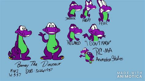 Barney And The Backyard Gang Animated Model Sheet Youtube
