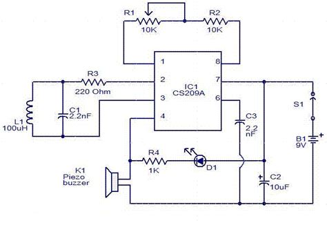 Simple Metal Detector Circuit Diagram Using Cs209a ~ All