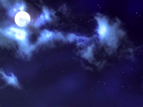 Anime Landscape Sky At Night With A Full Moon Anime