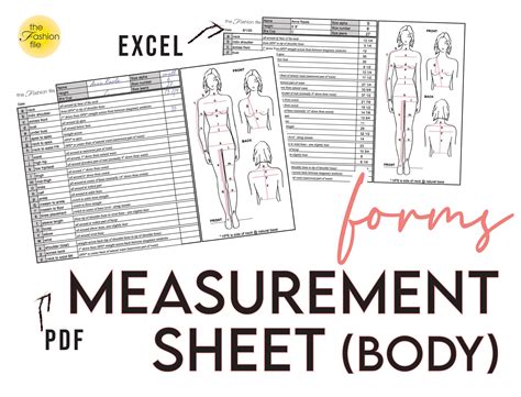 Fashion Designer Measurement Sheet Body Template Blank Etsy