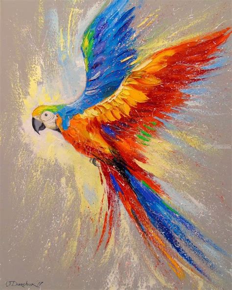 Parrot In Flight Paintings By Olha Darchuk