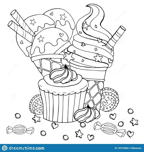 Dessert Coloring Pages Easy To Color Candy Coloring Pages Detailed