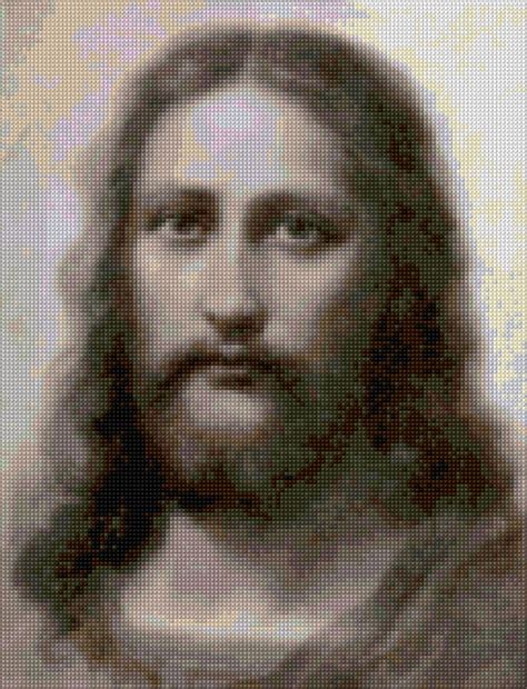 Jesus Holy Card Cross Stitch Portrait Chart Pdf Easy Chart Etsy