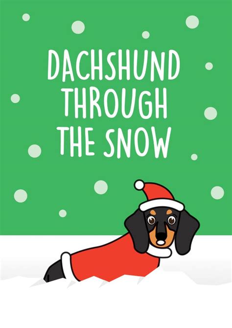 Dachshund Through The Snow Christmas Card Thortful