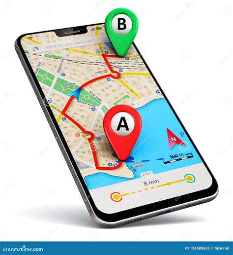 Mobile Gps Navigation With Map Cartoon Vector 86950059