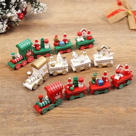 Deyuer Wooden Christmas Train Universal Decorative Visual Effect