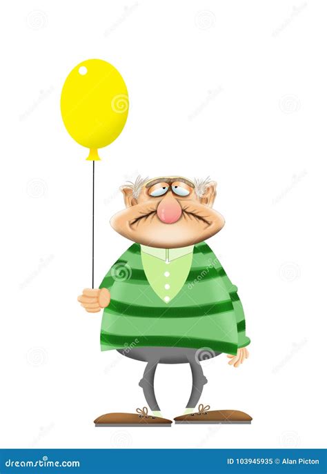 Cartoon Of An Old Man With No Teeth Royalty Free Stock Photo