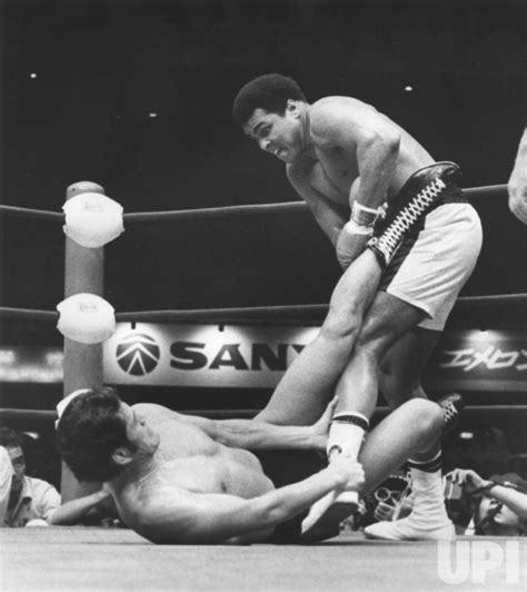 Photo Muhammad Ali And Antonio Inoki In An Exhibition Wrestling Boxing