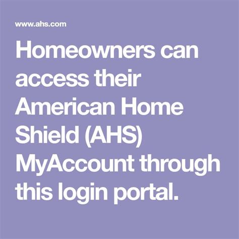 Homeowners Can Access Their American Home Shield Ahs Myaccount