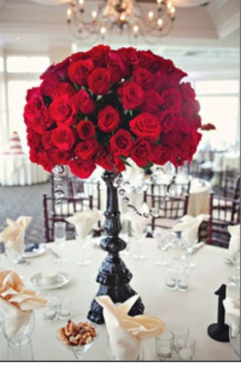 Red Roses Centerpiece For Wedding Wedding Centerpieces