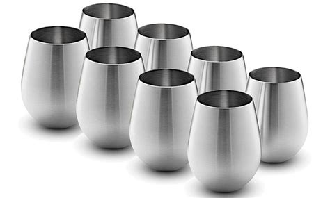 Finedine Stainless Steel Wine Glasses 18 Fl Oz 4 Or 8 Pack Groupon