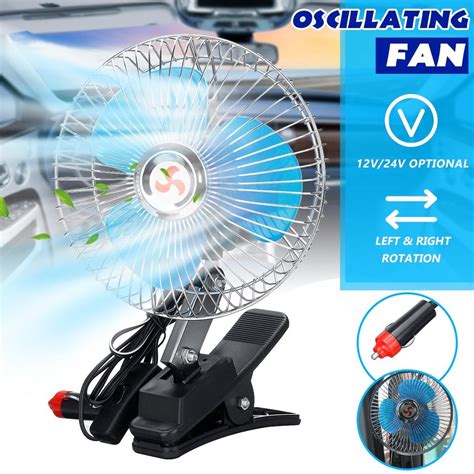 Buy Auto Clip On Car Fan 12v24v Auto Car Vehicle Oscillating Summer Free Adjustment Mini Air