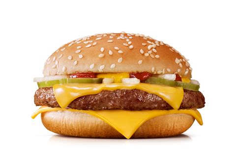 McDonald S Quarter Pounder Cheeseburger Hamburger Restaurant Mcdonalds Png Download