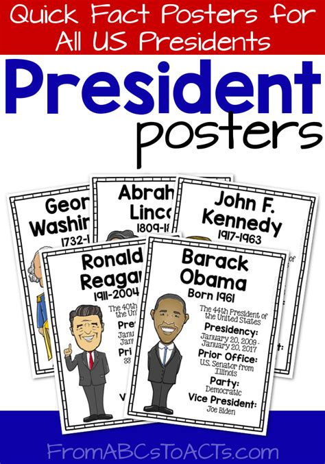 Design your everyday with us presidents posters you'll love. U.S. President Quick Fact Posters | From ABCs to ACTs