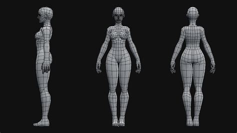 Artstation Low Poly Female Base Mesh In 2022 Character Modeling