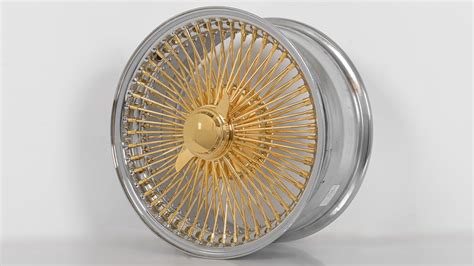 18x8 La Wire Wheels Fwd 100 Spoke Straight Lace Gold Center With