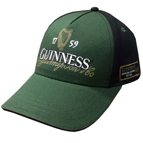 Guinness Guinness Mens Baseball Cap With Slide Buckle Bottle Green