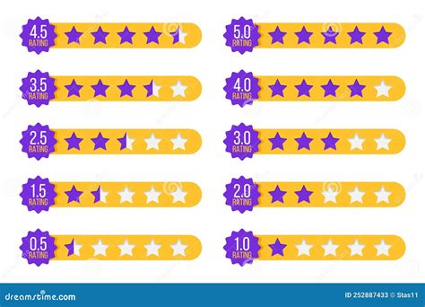 Set Of Stars Rating Badges In A Flat Design Vector Illustration Stock