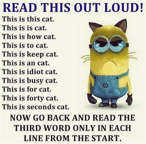Read This Out Loud Funny Cute Cartoon Animated Lol Minions Clever