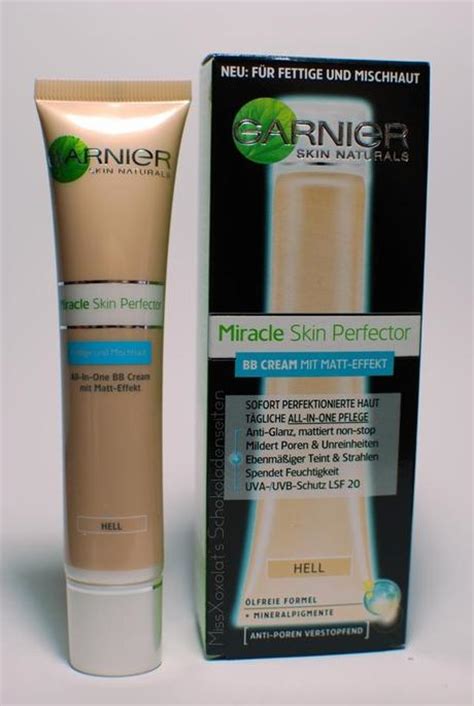 Dust with translucent powder to create a more matte finish. Garnier Miracle Skin Perfector BB Cream