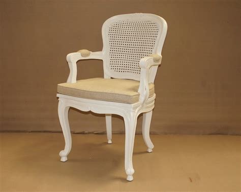 A classic style cane back dining chair with a linen upholstered cushion to compliment it's period charm. Louis French Oval Cane Back Armchair | Cane Back White ...